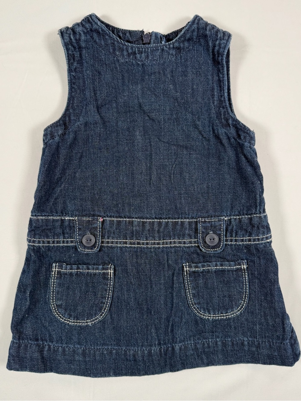 BABY GAP Vintage Girls' Denim Chambray Jumper Shift Dress Preppy Fall 12-18M